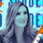 Photo Illustration: Heather McDonald in front of the "Died Suddenly" documentary logo