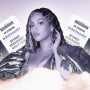 Photo illustration: Beyonce surrounded by clouds with passports and concert tickets behind her.