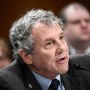 Sen. Sherrod Brown, D-Ohio, testifies during a Senate hearing on March 9, 2023.