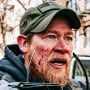 A member of the "Proud Boys" leaves a protest against Drag Queen Story Hour in New York on March 19, 2023.