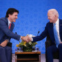  President Joe Biden meets with Canadian Prime Minister Justin Trudeau in Mexico City in 2023.
