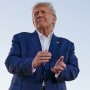 Former President Donald Trump speaks at a campaign rally in Waco, Texas