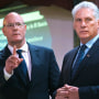 Russian Deputy Prime Minister Dmitry Chernyshenko and Cuban President Miguel Diaz-Canel at the Russian-Cuban Business Forum