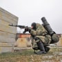 A member of a territorial defense force trains in Russia's Belgorod region in December 2022.