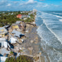 Destroyed beachfront homes in the aftermath of Hurricane Nicole at Daytona Beach, Fla., on Nov. 11, 2022. 