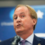 Texas state Attorney General Ken Paxton speaks at his office in Austin, Texas