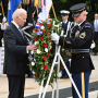Joe Biden participates in a wreath-laying ceremony at the Tomb of the Unknown Soldier in Arlington National Cemetery in Arlington, Va.