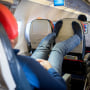 Man sleeping during flight
Man relaxing and sleeping during flight