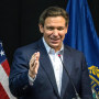 Image: Republican presidential candidate Florida Gov. Ron DeSantis delivers remarks during his "Our Great American Comeback" Tour stop on June 1, 2023 in Laconia, N.H.