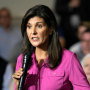 Nikki Haley during a town hall campaign event, in Ankeny, Iowa
