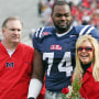 Michael Oher with Sean and Leigh Anne Tuohy prior to an Ole Miss game in 2008.