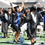 Spelman graduates celebrate during commencement in Atlanta in 2021.