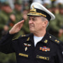 Commander of the Black Sea Fleet, Viktor Sokolov, in Sevastopol, Crimea
