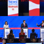Los candidatos Chris Christie, Nikki Haley, Ron DeSantis y Vivek Ramaswamy en la Universidad de Alabama en Tuscaloosa, Alabama, el 6 de diciembre de 2023. 