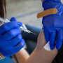 A flu and covid vaccine clinic at Kaiser Permanente Pasadena.