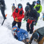 Jason Parker is dug out of the snow from the avalanche at Palisades Tahoe on Jan. 10, 2024.