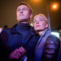 Alexei Navalny, left, and his wife Yulia after a rally in Moscow, Russia, on Sept. 6, 2013.