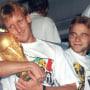 Soccer World Cup 1990: Andreas Brehme with the World Cup Trophy