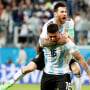Leo Messi con Argentina contra Nigeria