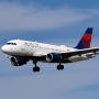 A Delta Air Lines plane at Harry Reid International Airport