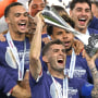 Christian Pulisic of the United States lifts the Concacaf Nations League Trophy as he celebrates during the Final match between Mexico (Mexican National Team) and United States as part of the 2024 Concacaf Nations League, at AT-T Stadium, Arlington, Texas, on March 24, 2024.
