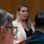 Nicole Beausoleil, mother of Madisyn Baldwin, reads her victim impact statement during the sentencing hearing for James and Jennifer Crumbley on April 9, 2024.