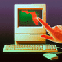 Animation of vintage computer screen featuring a rotation of "Red" states