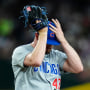 Chicago Cubs relief pitcher Luke Little pauses on the mound during a game against the Arizona Diamondbacks on April 16, 2024, in Phoenix. 