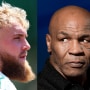 A side by side of Jake Paul and Mike Tyson