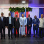 Image: Transitional Council members  after a ceremony to name its president and a prime minister in Port-au-Prince, Haiti
