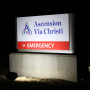 A sign for Ascension Via Christi hospital emergency services