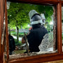 columbia university hamilton hall unrest israel hamas conflict protest nypd riot gear broken glass door