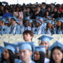 Columbia students at their graduation ceremony.