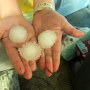 Golf ball sized hail in Granbury, Texas, on May 10, 2024.