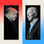Photo illustration of Trump and Biden