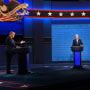 Donald Trump gestures during a debate