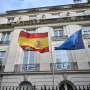 Image: Spanish Embassy Argentina Spanish Spain flag EU flag European Union