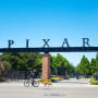Gate for the headquarters of Pixar Animation Studios in Emeryville, Calif.