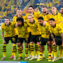 Dortmund's starting players pose for a team photo.