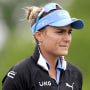 Lexi Thompson looks on from the fourth tee at Liberty National Golf Club in Jersey City, N.J.