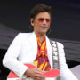 John Stamos plays the guitar on stage with The Beach Boys during Sea.Hear.Now in Asbury Park, N.J.