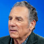Michael Richards speaks on the set of TODAY, blue background