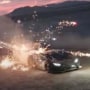 A scene from the video "Destroying a Lamborghini With Fireworks."