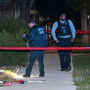 Police investigate at the scene of a a shooting in Chicago on June 9, 2024.