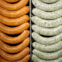 Sausages at a meat counter inside a Kroger grocery store in Louisville, Kentucky.