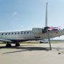 A damaged Endeavor Air plane on the tarmac at Hartsfield-Jackson Atlanta International Airport.