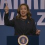 Maya Rudolph portrays Vice President Kamala Harris during the opener of "Saturday Night Live's" 50th season.