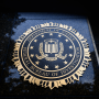 Federal Bureau of Investigation seal is seen on J. Edgar Hoover FBI Building