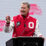 Ohio State University President Walter “Ted” Carter speaks at the NCAA Football Championship celebration on Jan. 26, 2025 in Columbus, Ohio.