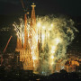 Fireworks engulf Antoni Gaudí's Basilica of the Sagrada Família after Pope Leo XIV blessed the newly completed central Tower of Jesus Christ in Barcelona, Spain, Wednesday, June 10, 2026. 